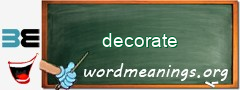 WordMeaning blackboard for decorate